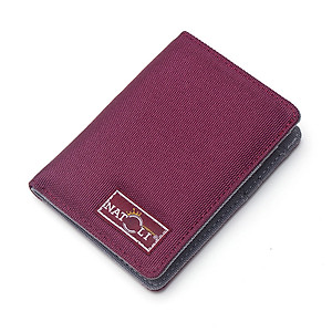 Ví da nam nữ dáng đứng NATOLI gập đôi đựng thẻ cao cấp BST Simple Vertical Wallet V3