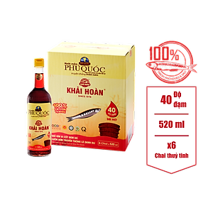 Nước mắm Khải Hoàn Phú Quốc 40 độ đạm 520ml thùng 6 chai