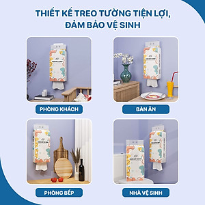 Combo 4 bịch khăn giấy rút treo tường, 1280 tờ/bịch, dập vân 4D, siêu dai và mềm mịn