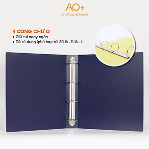 Bìa Còng O4 Switch ON AO+, Nhựa PP/ A4, 4 Nhẫn O (25/35/50 mm)