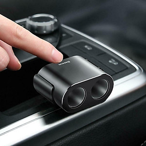 Củ sạc trên oto chia tẩu Baseus High efficiency one tow two cigarette lighter (CRDYQ-01) - Hàng chính hãng