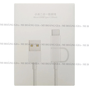 Dây Cáp Sạc Đa Năng 2 Trong 1 USB Type-C / Micro USB Xiaomi (0.3m) - Hàng Chính Hãng