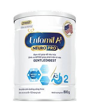 Bộ 6 lon sữa bột Enfamil A2 Neuropro 2 giúp dễ tiêu hóa, hấp thu cho trẻ từ 6-12 tháng tuổi– 800g/lon