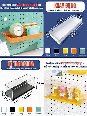 Phụ kiện hộp bút + khay đựng + kệ L ngắn + kệ L Dài + móc treo Dola Home - Phụ kiện bảng lỗ Pegboard kim loại