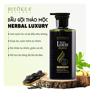 Dầu gội bồ kết thảo dược thiên nhiên, kích thích mọc tóc, dưỡng tóc, phục hồi tóc hư tổn Herbal Luxury Biyokea 320ml