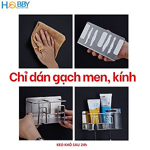 Kệ để bàn chải kem đánh răng 3 ngăn dán tường Hobby home decor CD4