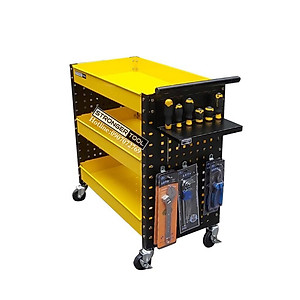 XE ĐẨY DỤNG CỤ 3 NGĂN 2 TẤM HÔNG DÙNG CHO GAGARE TIỆM SỬA XE MÁY