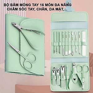 Bộ Dụng Cụ Bấm Móng Tay 16 món - Bộ Cắt, Bấm Dũa Móng Tay  Cao Cấp Có Hộp Đựng Sang Trọng