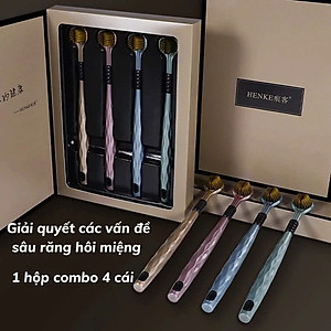 COMBO 4 Bàn Chải Đánh Răng 3 Mặt, Bàn Chải Đánh Răng Đa Chiều Làm Sạch Đồng Thời Cả 3 Bề Mặt Của Răng, Lông Mềm Mượt