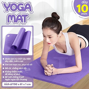 BG Thảm tập Yoga,GYM chuyên dụng dày 10mm  cao su NBR nguyên khối, độ đài hồi tốt, chống lún, Chống trơn trượt, độ bám cao, ngăn ngừa hôi và ẩm mốc (hàng nhập khẩu)