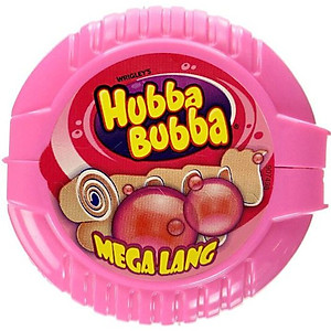 Lốc 12 cuộn Kẹo gum cuộn siêu dài Hubba Bubba Mega Lang vị Bubblegum (180cm - 56gr)