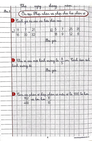 Sách Vở Ô Li Bài Tập Toán - Lớp 5 (Quyển 1)