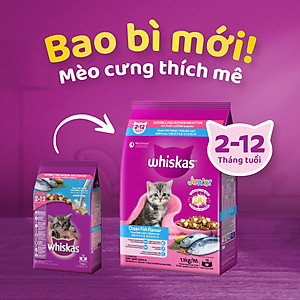 Thức Ăn Cho Mèo Con Whiskas Junior 2-12 MonthsVị Cá Biển 450g/Túi