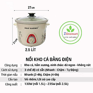 Nồi Nấu Chậm, Nồi Kho Cá Đa Năng, Hầm Gà Nguyên Con, Nồi Nấu Cháo Đạt Tường.