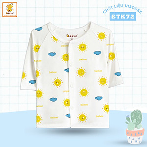 Áo sơ sinh màu cổ tim viền tay dài mềm mại cho bé (BB17)