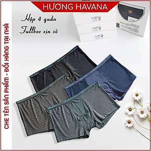 Hộp 4 quần lót nam thông hơi - quần sịp nam tam giác đùi - có size lớn MLQ01