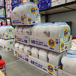 Viên Giặt Xả Quần Áo Tide Pods Free & Gentle 152 Viên 3,45kg Hàng Nhập Mỹ