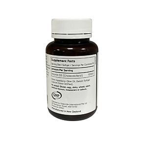 Viên Uống Bổ Sung Vitamin D3 1000IU Giúp Xương Chắc Khỏe, Hỗ Trợ Tim Mạch - Hộp 90 Viên