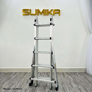 Thang nhôm rút lồng đa năng SUMIKA SKM405 - Chữ A cao nhất 2.5m, chữ I cao nhất 5.0m, tải trọng 300kg
