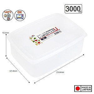Bộ 3 hộp đựng thực phẩm 3L cỡ lớn nắp kín dùng cho quán ăn, nhà hàng Nội địa Nhật Bản