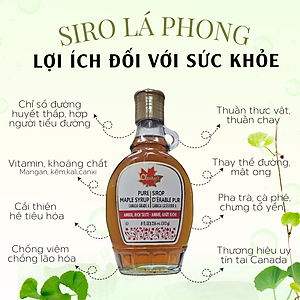 Siro Lá phong làm bánh siro dùng pha chế thức uống, làm bánh - 236ML Hiệu Cleary's CANADA