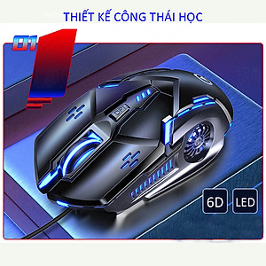 Chuột máy tính gaming SIDOTECH G5S chuyên chơi game Esport đèn Led Rgb / 6 Nút Bấm / DPI 3200 / tuổi thọ 30 triệu lần click cao thiết kế công thái học cho game thủ streamer FPS Moba lướt web thiết kế làm việc văn phòng tương  - Hàng chính hãng