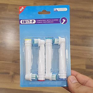 Cho máy Oral B Braun, bộ 4 Đầu Bàn Chải đánh răng điện thay thế MIHOCO EB17-P 