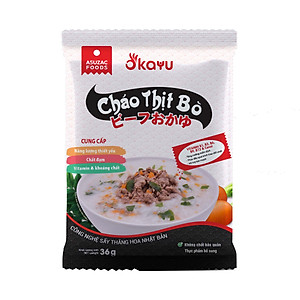 Thùng 30 gói cháo thịt bò Asuzac (36g/gói)