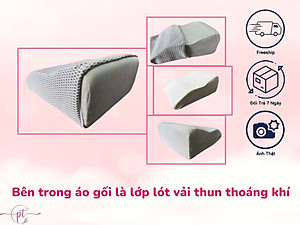 Gối Chống Giãn Tĩnh Mạch Kê Cao Chân Giúp Giảm Tê Buốt, Phù Nề Chân Và Vọp Bẻ Tặng Kèm Áo Vải Lưới 5D Thoáng Mát Được Bọc Sẵng