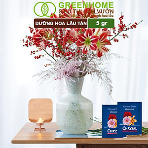 Dưỡng Hoa Lâu Tàn Greenhome, Chrysal, Gói 5gr, Phân Bón Cho Hoa Cắt Cành, Lâu Tàn, Nở Bông To, Không Bị Hôi Nước