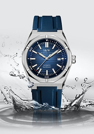 Đồng hồ nam chính hãng I&W CARNIVA 711G-S1 hàng mới,Kính sapphire chống xước ,Chống nước 50m ,Bảo hành chính hãng,Máy cơ (Automatic),dây cao su cao cấp, mặt xanh thiết kế đơn giản dễ đeo