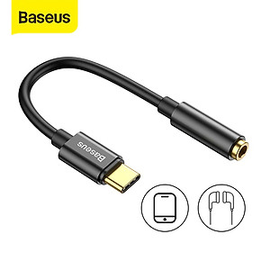 Bộ chuyển đổi Baseus Type-C sang 3.5mm hỗ trợ truyền âm thanh 24-bit thiết kế nhỏ gọn - Hàng chính hãng