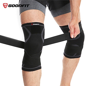 Bó gối thể thao, băng đầu gối thủ môn, tập gym GoodFit dày dặn co giãn 4 chiều, dây quấn trợ lực, viền silicone chống trượt GF511K 
