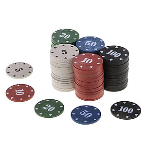 100 Miếng Sòng Bạc Thẻ Trò Chơi Chip Poker Cóc trong Hộp cho Cờ Bạc Chống Đỡ