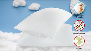 Cặp Ruột gối hơi cao cấp - Gòn bông nhân tạo an toàn sức khỏe, không chứa chất độc hại - Có khóa kéo dễ dàng thêm bớt gòn bên trong - Êm ái, mềm mịn