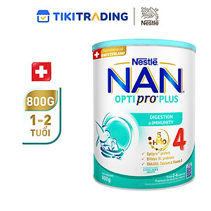 [Tặng Bình nước tuần lộc] Bộ 2 lon Sữa bột Nestlé NAN OPTIPRO PLUS 4 800g/lon với 5HMO Giúp tiêu hóa tốt + Tăng cường đề kháng - Bé 2-6 tuổi