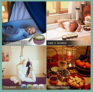 Bộ 4 hộp nến thơm Anzzar cao cấp hương hoa tinh dầu dịu nhẹ, sáp thơm trong hộp thiếc hoa văn tinh tế phong cách Bắc Âu NT-04