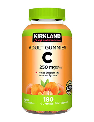Kẹo dẻo bổ sung Vitamin C Kirkland Adult Gummies C 250mg hộp 180 viên của Mỹ