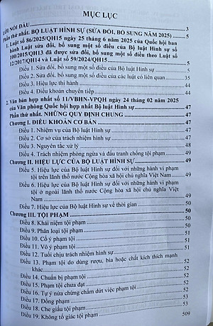 Bộ Luật Hình sự  - Bộ Luật Tố Tụng Hình Sự ( Sửa đổi, bổ sung năm 2025 )