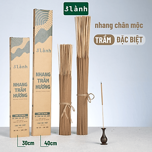 Nhang Trầm Hương Đặc Biệt  3 Lành Dài 23-30-40cm, Hộp 100-400gr Sạch Tự Nhiên 100% Không Hóa Chất 7-12 Năm Trầm Thờ Cúng Dâng Hương Xông Nhà