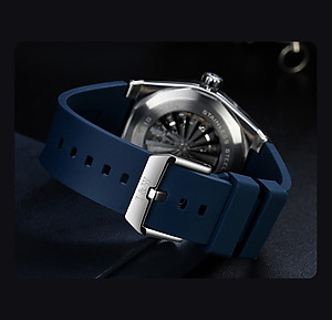 Đồng hồ nam chính hãng I&W CARNIVA 711G-S1 hàng mới,Kính sapphire chống xước ,Chống nước 50m ,Bảo hành chính hãng,Máy cơ (Automatic),dây cao su cao cấp, mặt xanh thiết kế đơn giản dễ đeo