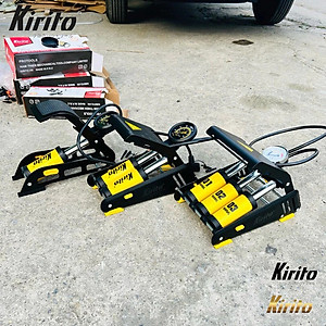 Bơm xe đạp chân Kirito nhật bản cao cấp 1-2-3 xilanh nén sử dụng bơm xe đạp, xe máy, ô tô, đệm, bóng,…
