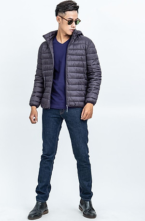 Áo Jacket nam Novelty 03 lớp lông vũ màu tím NJKMMTMNLR1805234