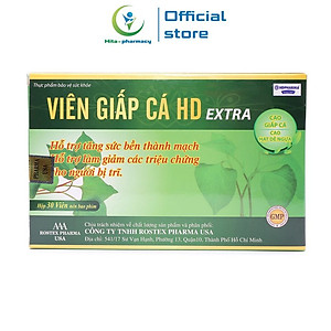 Combo 2 Hộp Viên Giấp Cá HDPHARMA thảo dược cao diếp cá giảm táo bón, tiêu trĩ, nhuận tràng - Hộp 30 viên