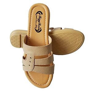 Dép Nữ Da Bò Thật BIGGBEN Cao 3 Phân DNQN46