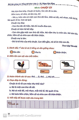 Sách Bài Tập Nâng Cao Tiếng Việt 1 (Biên Soạn Theo Chương Trình Mới) Tập 2