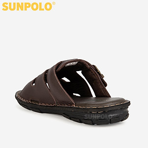 Dép Quai Ngang, Dép Nam Da Bò SUNPOLO SUA022 (Đen, Nâu)