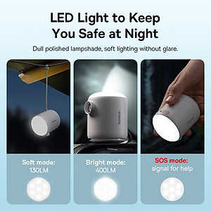 Máy Bơm Hơi – Hút Chân Không Mini Cầm Tay Baseus PocketGo Portable Air Pump 230L/min Pin 1600mah Tích Hợp Đèn - Hàng Chính Hãng