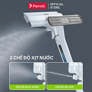 Cây lau kính, gạt chùi kính 4 trong 1, cán nhôm độ dài linh hoạt, thu nước trên kính, có phun sương Parroti Shiny SN04