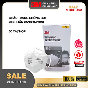  ( 10 cái) Khẩu Trang 3M 9001 Lọc 90% Bụi Mịn PM2.5 & Khí Thải Chuẩn N90 